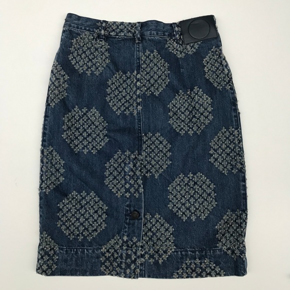 Sibling London Distressed Jean Midi Skirt M - Picture 2 of 8